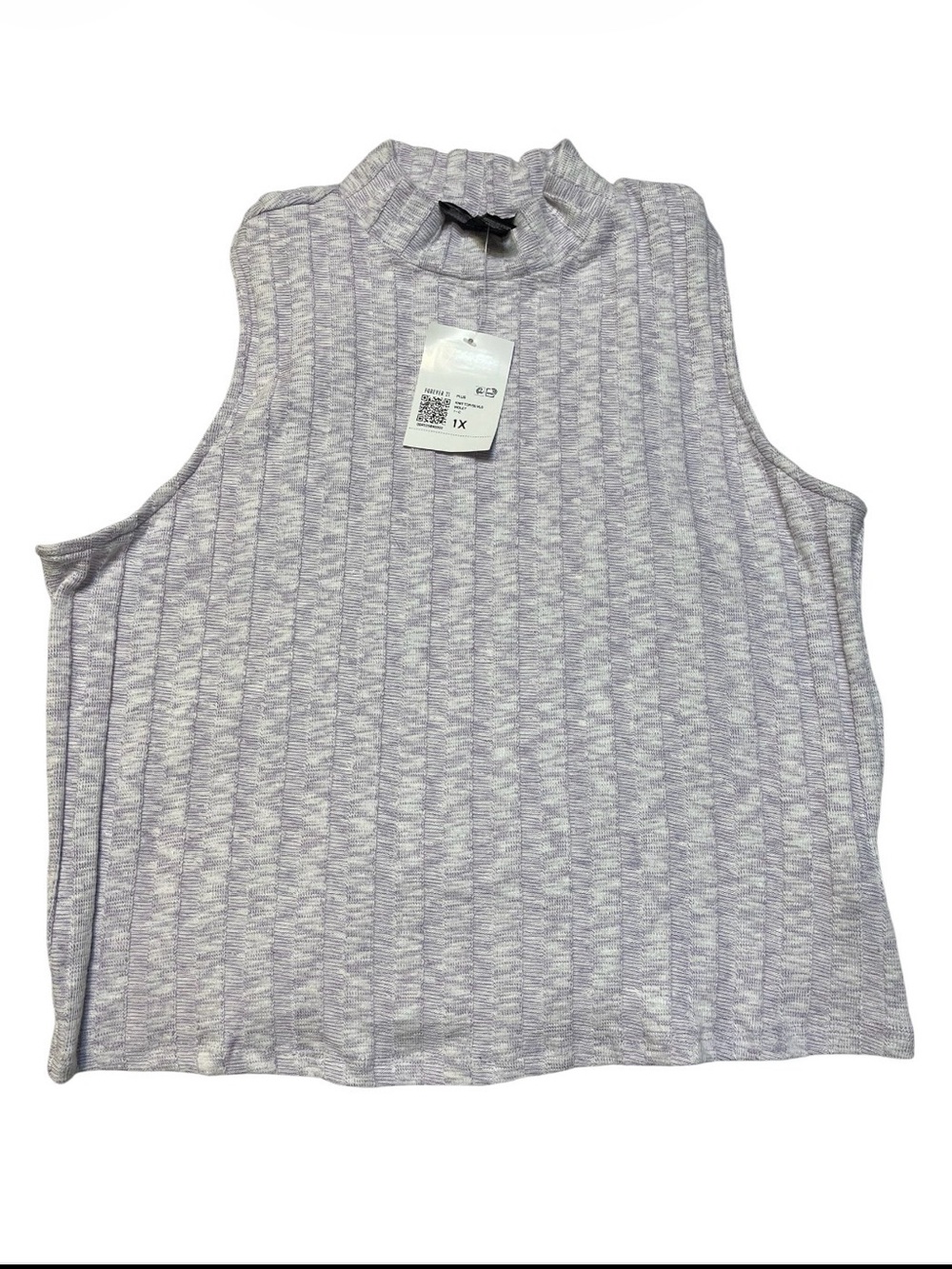 Forever 21 Heathered Lavender Mock Neck Ribbed Tank